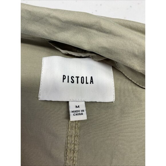 Pistola Pistachio Green Jumpsuit‎ zip front Size M military poplin short sleeve - Picture 9 of 16